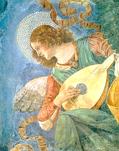Angel Musician - Melozzo da Forli riproduzione stampata o copia dipinta a  mano e ad olio su tela